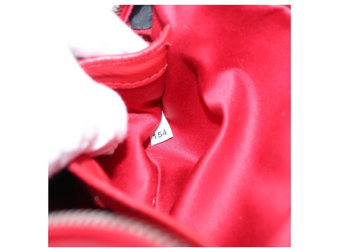 Miu Miu Schultertasche Leder Pailletten Rot Silber Auth 167643A - Ansicht 12