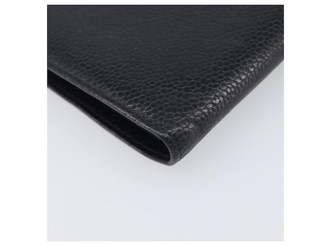Cartera larga CHANEL Caviar Skin Black Gold CC Auth 206812 Negro Dorado - vista 14
