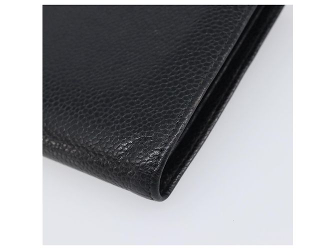 Cartera larga CHANEL Caviar Skin Black Gold CC Auth 206812 Negro Dorado - vista 15