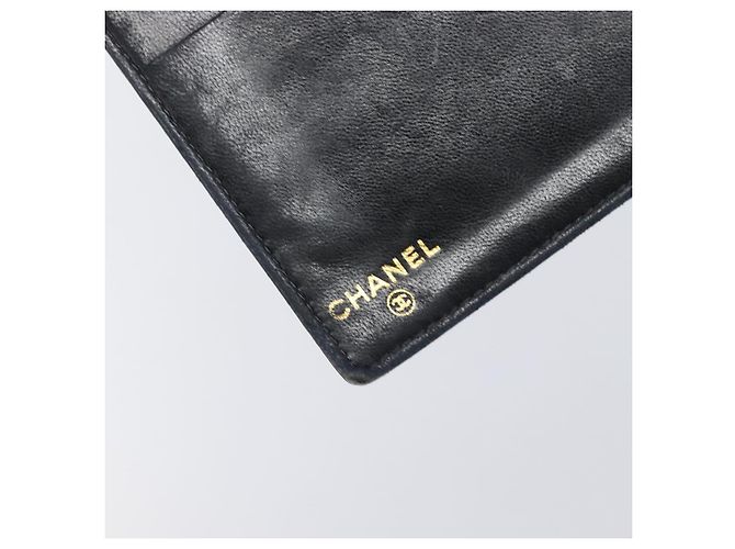 Cartera larga CHANEL Caviar Skin Black Gold CC Auth 206812 Negro Dorado - vista 17