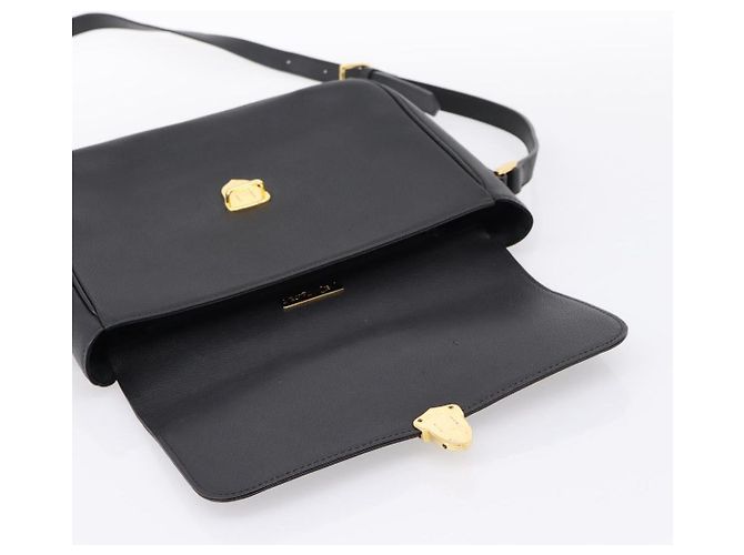 Autre Marque Bolsa de Ombro Saint Laurent em Couro Preto e Ouro Auth bs37510A Dourado - vista 10