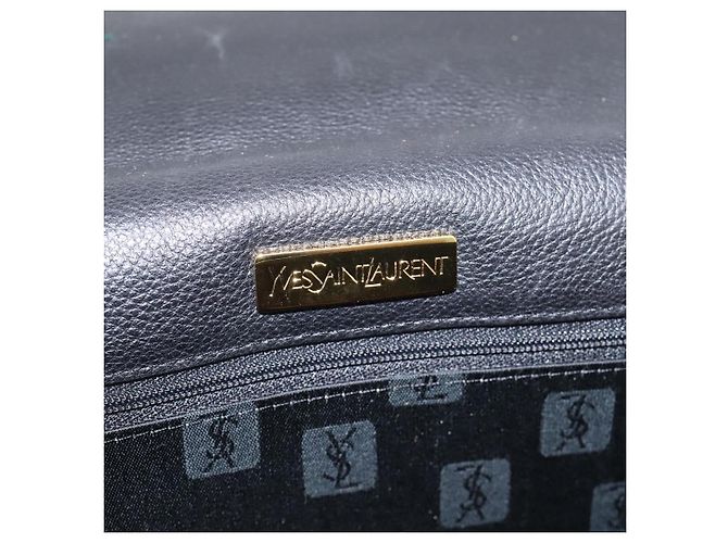 Autre Marque Bolsa de Ombro Saint Laurent em Couro Preto e Ouro Auth bs37510A Dourado - vista 11