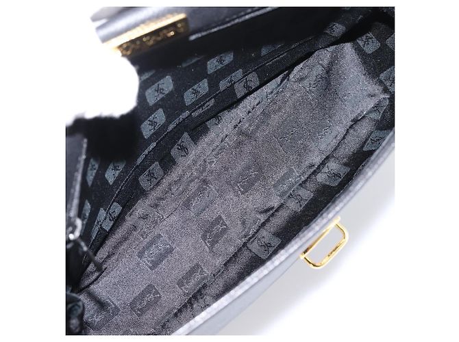 Autre Marque Bolsa de Ombro Saint Laurent em Couro Preto e Ouro Auth bs37510A Dourado - vista 12