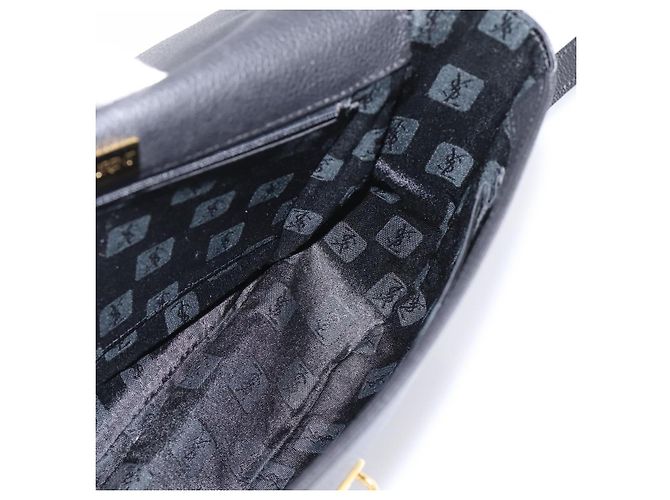 Autre Marque Bolsa de Ombro Saint Laurent em Couro Preto e Ouro Auth bs37510A Dourado - vista 18