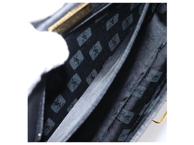 Autre Marque Bolsa de Ombro Saint Laurent em Couro Preto e Ouro Auth bs37510A Dourado - vista 21