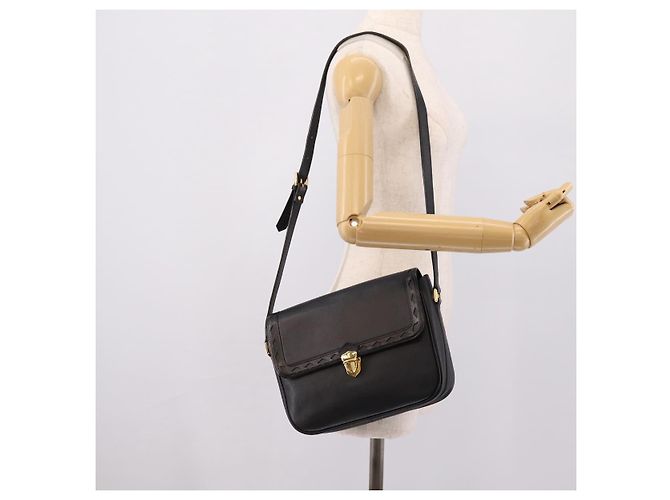 Autre Marque Bolsa de Ombro Saint Laurent em Couro Preto e Ouro Auth bs37510A Dourado - vista 24