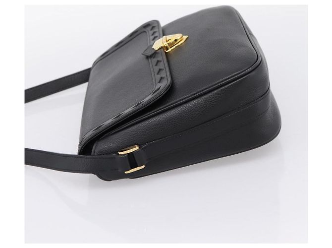 Autre Marque Bolsa de Ombro Saint Laurent em Couro Preto e Ouro Auth bs37510A Dourado - vista 3