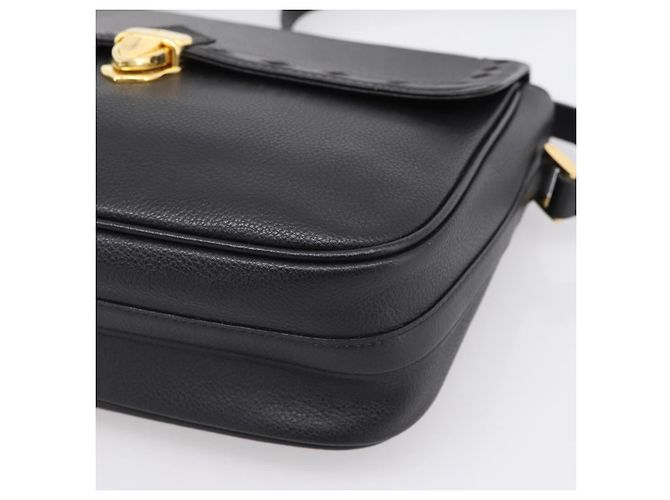 Autre Marque Bolsa de Ombro Saint Laurent em Couro Preto e Ouro Auth bs37510A Dourado - vista 9