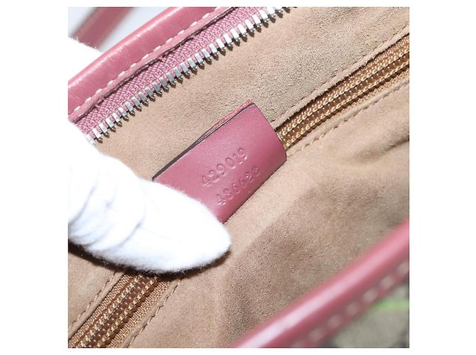 Borsa GUCCI GG Supreme Blooms PVC 2way Beige Pink 429019 Auth LN091V Rosa - vista 11