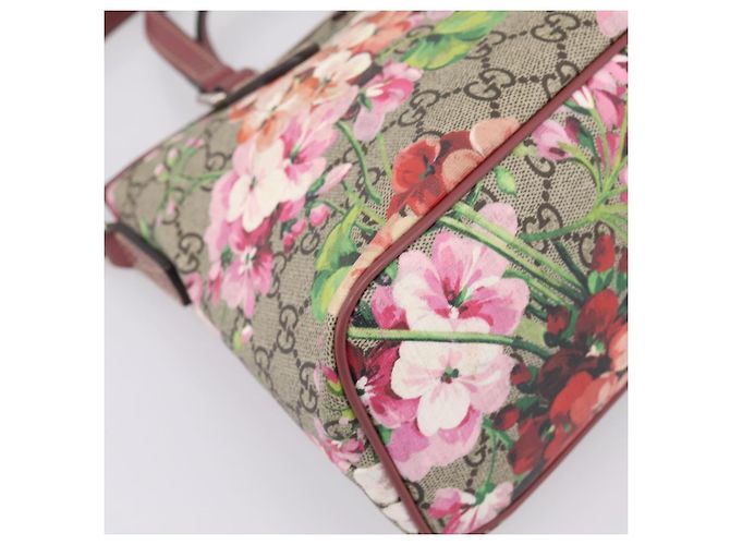 Borsa GUCCI GG Supreme Blooms PVC 2way Beige Pink 429019 Auth LN091V Rosa - vista 16