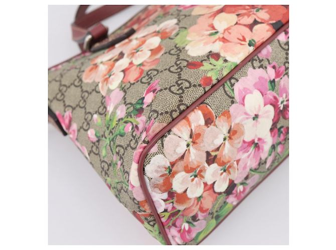 Borsa GUCCI GG Supreme Blooms PVC 2way Beige Pink 429019 Auth LN091V Rosa - vista 18