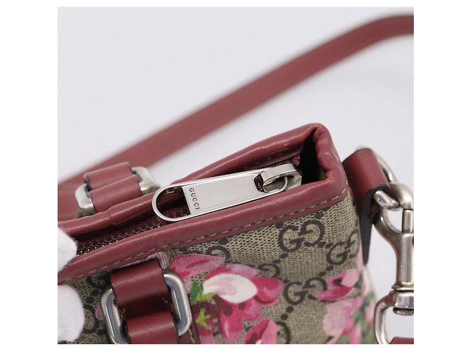 Borsa GUCCI GG Supreme Blooms PVC 2way Beige Pink 429019 Auth LN091V Rosa - vista 19