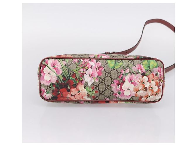 Borsa GUCCI GG Supreme Blooms PVC 2way Beige Pink 429019 Auth LN091V Rosa - vista 5