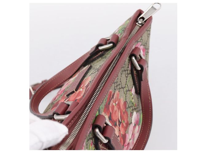 Borsa GUCCI GG Supreme Blooms PVC 2way Beige Pink 429019 Auth LN091V Rosa - vista 6