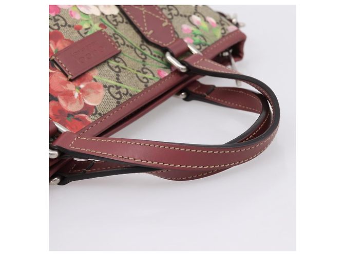 Borsa GUCCI GG Supreme Blooms PVC 2way Beige Pink 429019 Auth LN091V Rosa - vista 7