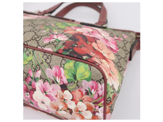 Borsa GUCCI GG Supreme Blooms PVC 2way Beige Pink 429019 Auth LN091V Rosa - vista 9