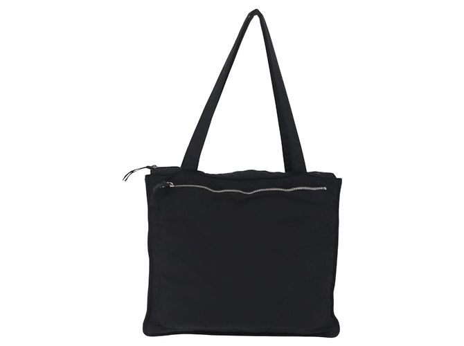 Bolsa de Ombro Miu Miu Nylon Black Silver Auth ka6516 Preto Prata - vista 13