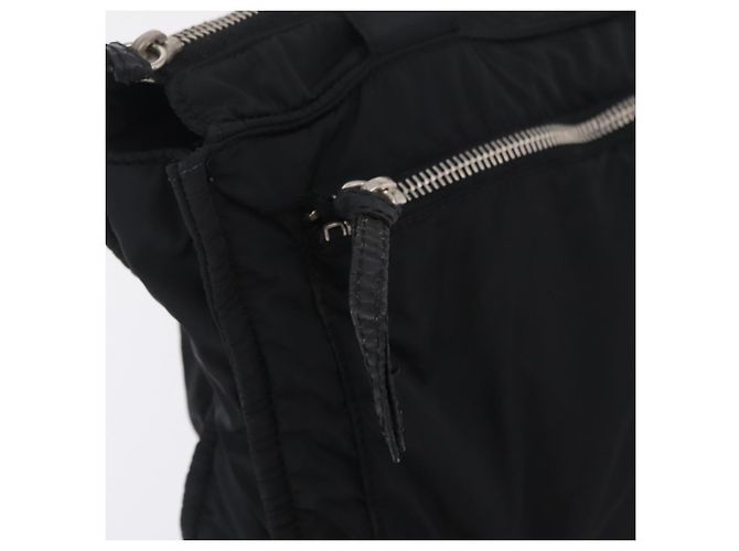 Bolsa de Ombro Miu Miu Nylon Black Silver Auth ka6516 Preto Prata - vista 19