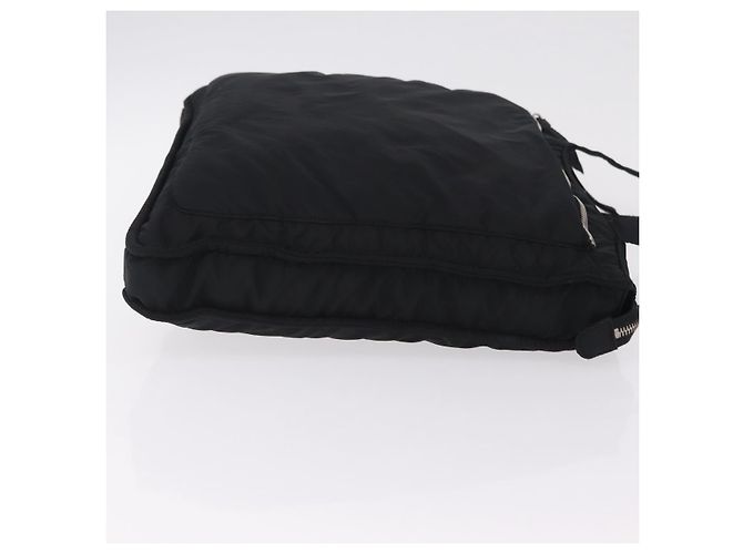 Bolsa de Ombro Miu Miu Nylon Black Silver Auth ka6516 Preto Prata - vista 3