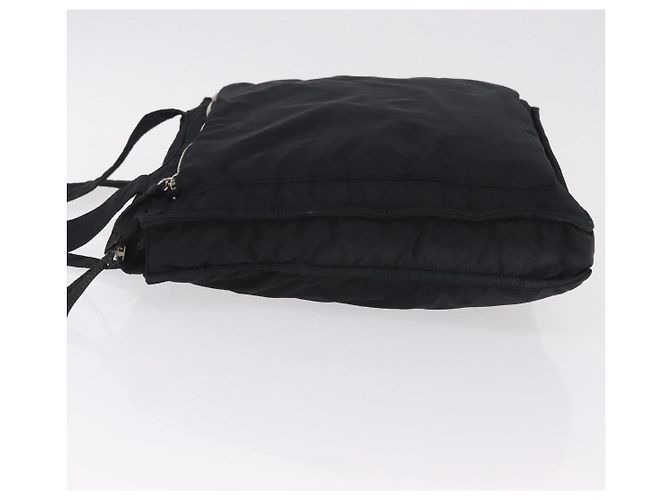 Bolsa de Ombro Miu Miu Nylon Black Silver Auth ka6516 Preto Prata - vista 4