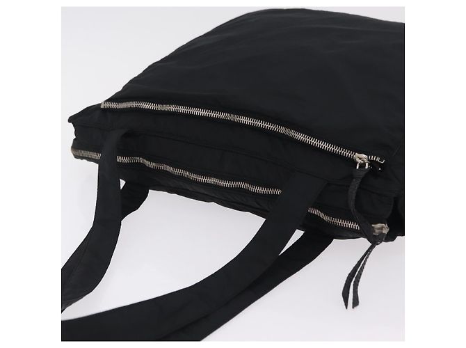 Bolsa de Ombro Miu Miu Nylon Black Silver Auth ka6516 Preto Prata - vista 6