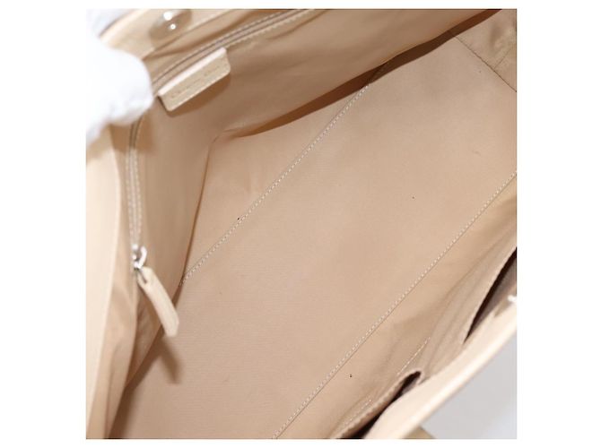 Christian Dior Trotter Canvas Handtasche Beige Silver Auth 201379M Silber - Ansicht 10