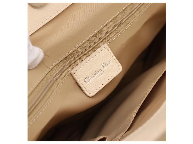 Christian Dior Trotter Canvas Handtasche Beige Silver Auth 201379M Silber - Ansicht 21