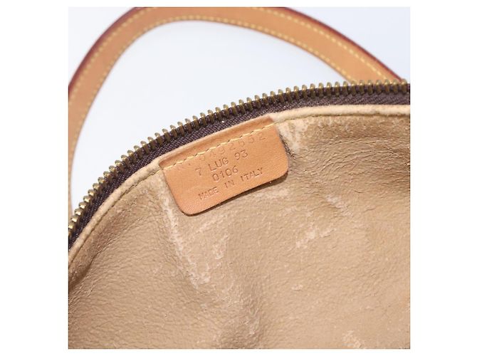Bolsa ETRO PVC Canvas Brown Gold Auth 206896 Marrom Dourado - vista 12