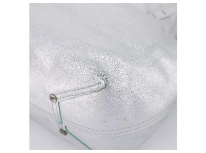 Tiffany & Co. Hand Bag Leather Silver Auth 206887A Silvery - view 15