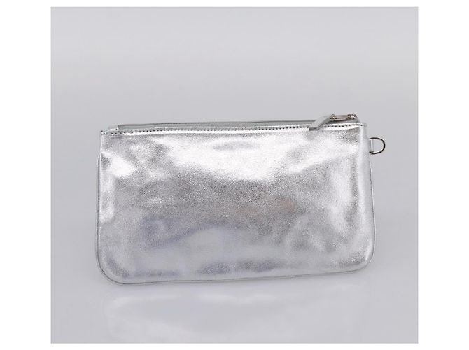 Tiffany & Co. Hand Bag Leather Silver Auth 206887A Silvery - view 19