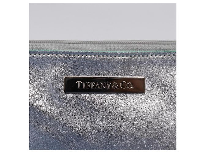 Tiffany & Co. Hand Bag Leather Silver Auth 206887A Silvery - view 20
