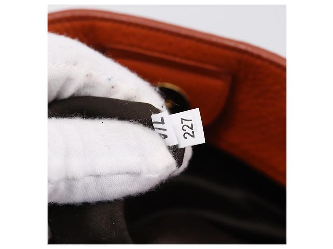Saco Tote Miu Miu em Couro 2way Laranja Tom Dourado Auth BA16090 - vista 12