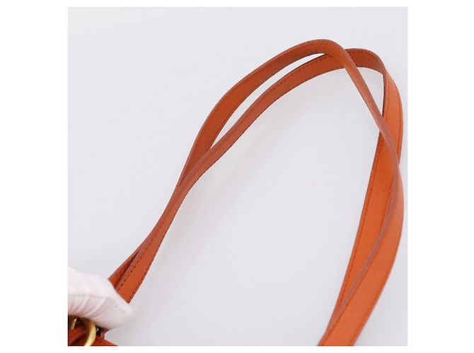 Saco Tote Miu Miu em Couro 2way Laranja Tom Dourado Auth BA16090 - vista 14