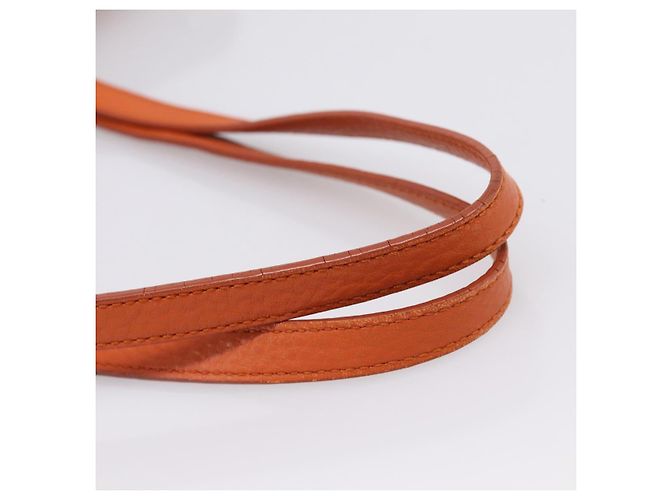 Saco Tote Miu Miu em Couro 2way Laranja Tom Dourado Auth BA16090 - vista 8