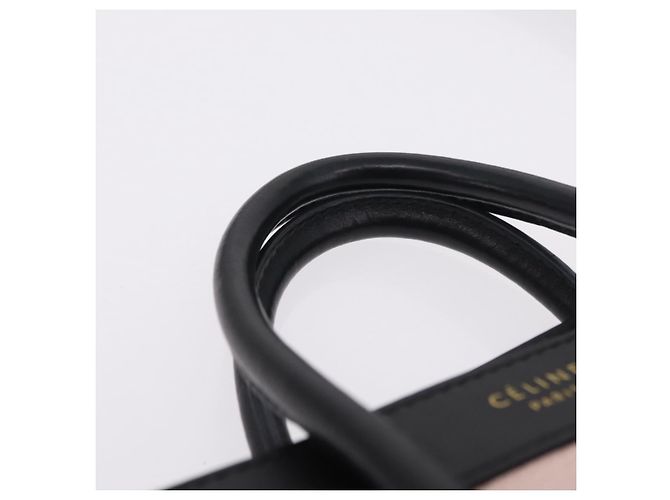 Céline Borsa a mano CELINE Luggage Nano Shopper in pelle 2way Rosa Tono Oro Auth ka6469V - vista 14