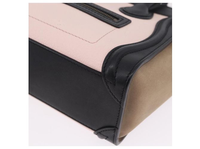 Céline Borsa a mano CELINE Luggage Nano Shopper in pelle 2way Rosa Tono Oro Auth ka6469V - vista 17