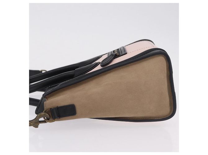 Céline Borsa a mano CELINE Luggage Nano Shopper in pelle 2way Rosa Tono Oro Auth ka6469V - vista 4