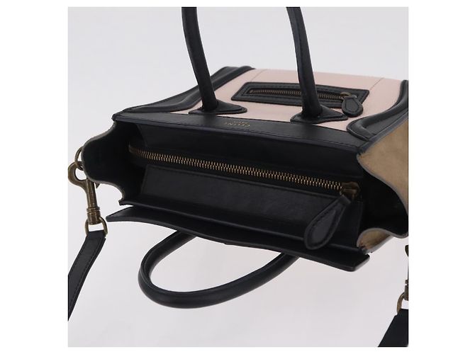 Céline Borsa a mano CELINE Luggage Nano Shopper in pelle 2way Rosa Tono Oro Auth ka6469V - vista 6