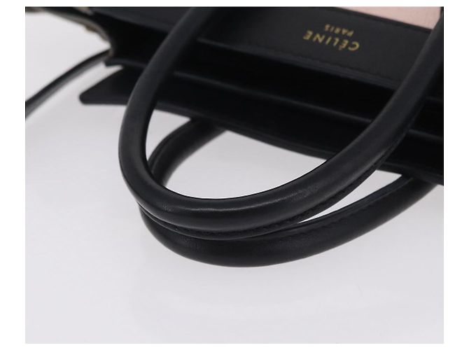Céline Borsa a mano CELINE Luggage Nano Shopper in pelle 2way Rosa Tono Oro Auth ka6469V - vista 7