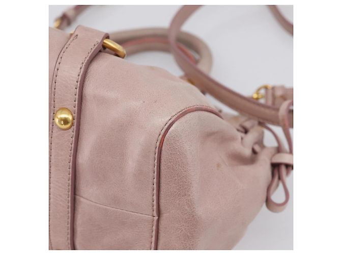 Miu Miu Vitellolux Handtasche Leder 2way Rosa Goldfarben Auth 206664V Pink - Ansicht 17