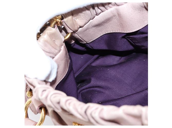 Miu Miu Vitellolux Handtasche Leder 2way Rosa Goldfarben Auth 206664V Pink - Ansicht 21