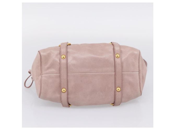 Miu Miu Vitellolux Handtasche Leder 2way Rosa Goldfarben Auth 206664V Pink - Ansicht 5
