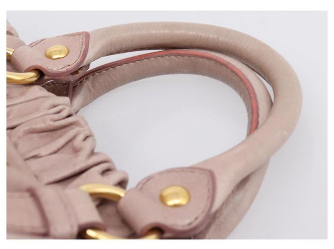 Miu Miu Vitellolux Handtasche Leder 2way Rosa Goldfarben Auth 206664V Pink - Ansicht 8