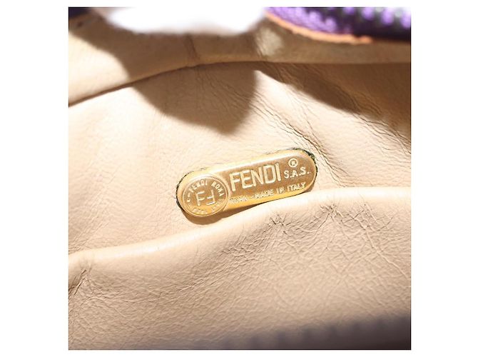 FENDI Handtasche Leder Lila Goldton Auth BA16086 - Ansicht 19