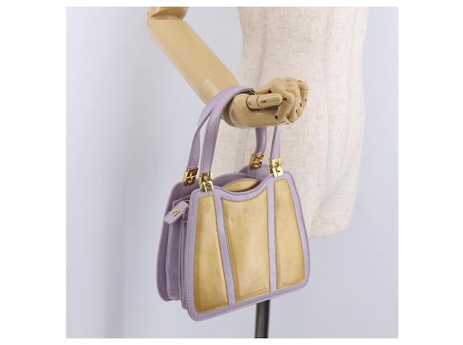 FENDI Handtasche Leder Lila Goldton Auth BA16086 - Ansicht 25
