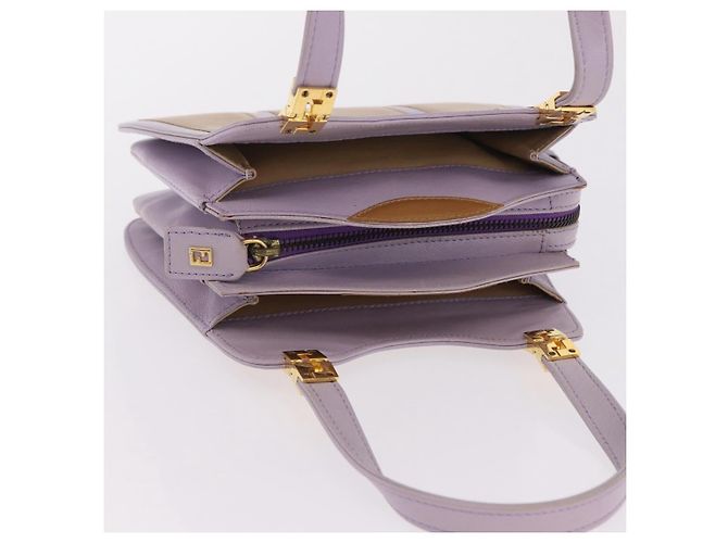 FENDI Handtasche Leder Lila Goldton Auth BA16086 - Ansicht 7