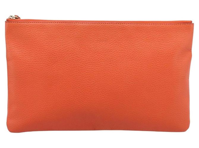 Borsa Clutch GUCCI in Pelle Outlet Orange Gold 449653 Auth ep16394A - vista 13