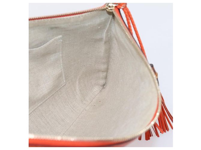 Borsa Clutch GUCCI in Pelle Outlet Orange Gold 449653 Auth ep16394A - vista 18