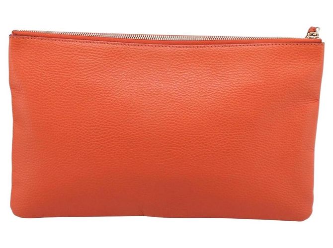 Borsa Clutch GUCCI in Pelle Outlet Orange Gold 449653 Auth ep16394A - vista 2
