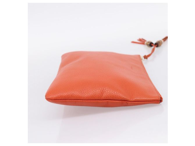 Borsa Clutch GUCCI in Pelle Outlet Orange Gold 449653 Auth ep16394A - vista 4